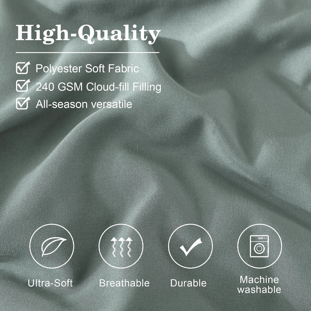 Amberspace 7-piece Bed in a Bag Comforter Set with Sheets,Sage Green,Full - Image 3
