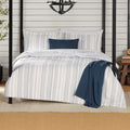 Mainstays Full/Queen Comforter Set, All-Season, 5-Piece, Blue Yarn Dyed Stripe