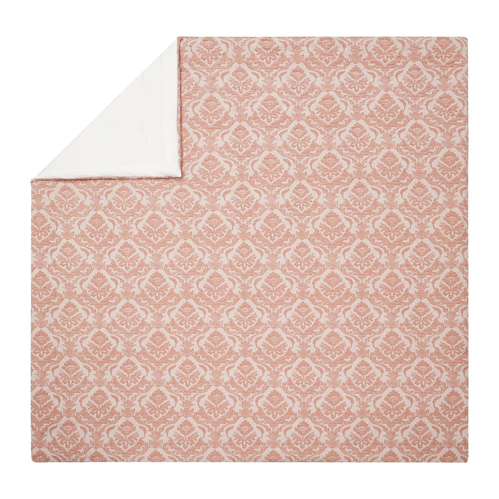 Woven Damask 2-Piece Comforter Set, Blush, Full Queen, All Ages - Image 2